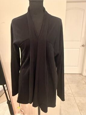 Active Life Black Open-Front Long Soft Cardigan